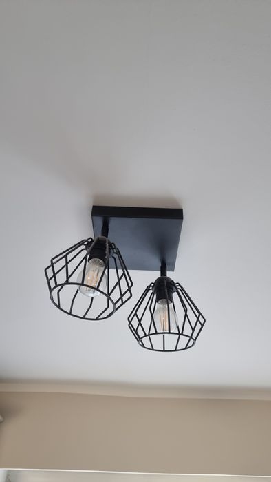 Żyrandole kinkiety loftowe czarny mat