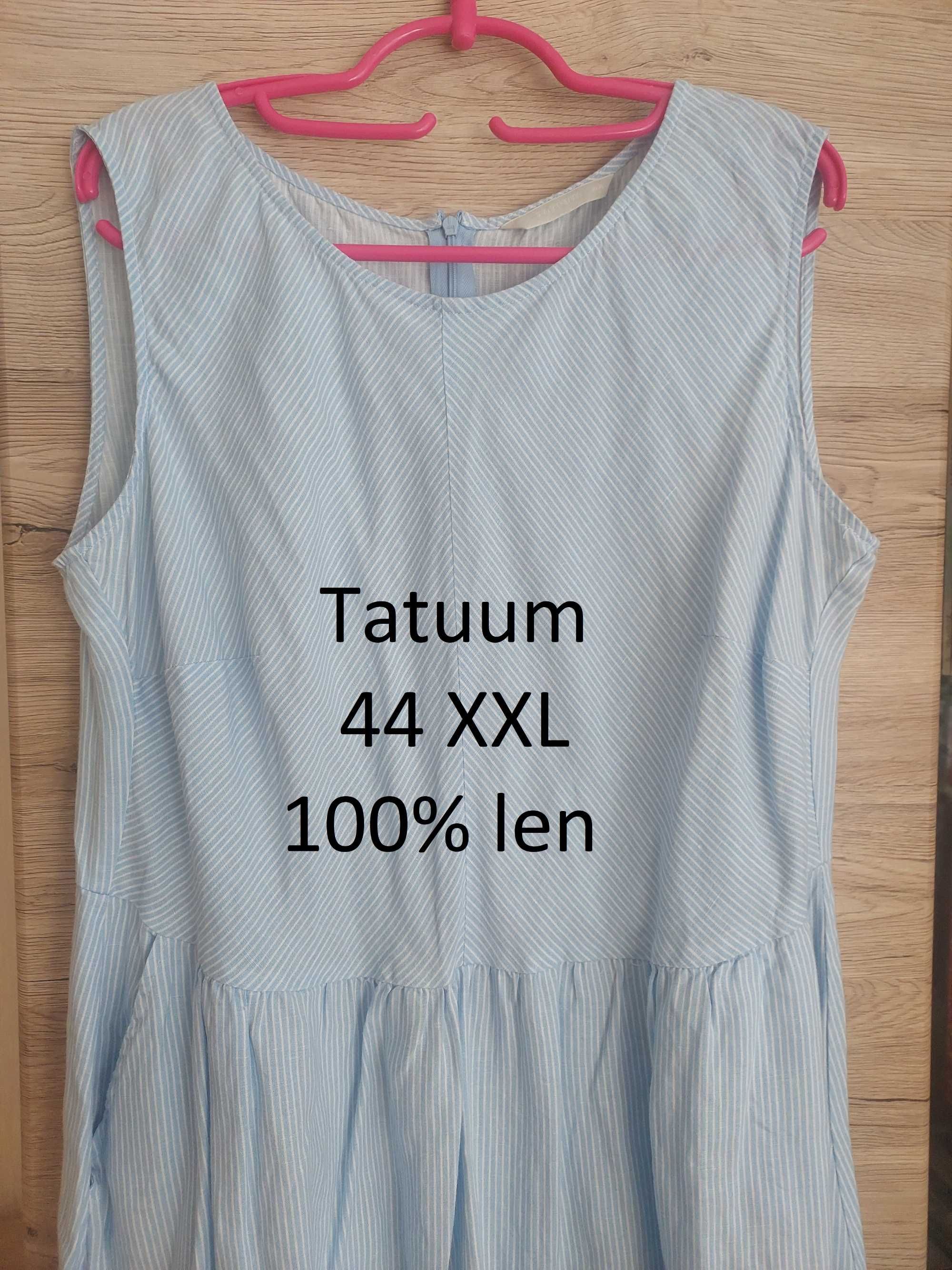 44 XXL Tatuum 100% len piękna lniana sukienka idealna