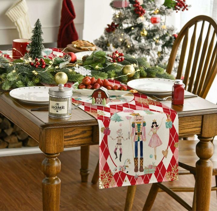 Bieżnik świąteczny 40x140cm dziadek do orzechów Boże narodzenie BI11