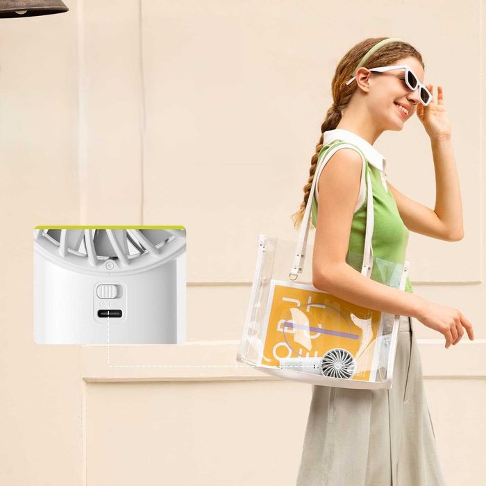 Przenośny wentylator ręczny Life 4 z wyświetlaczem LED 5000 mAh