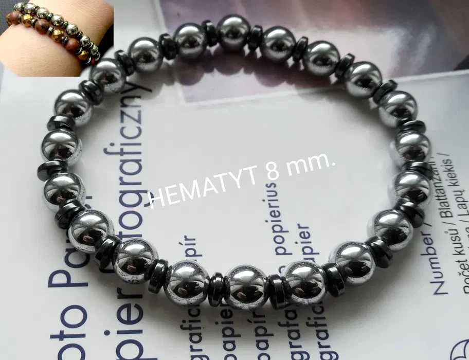 Bransoletka z Kamienia HEMATYT 8 mm. Unisex