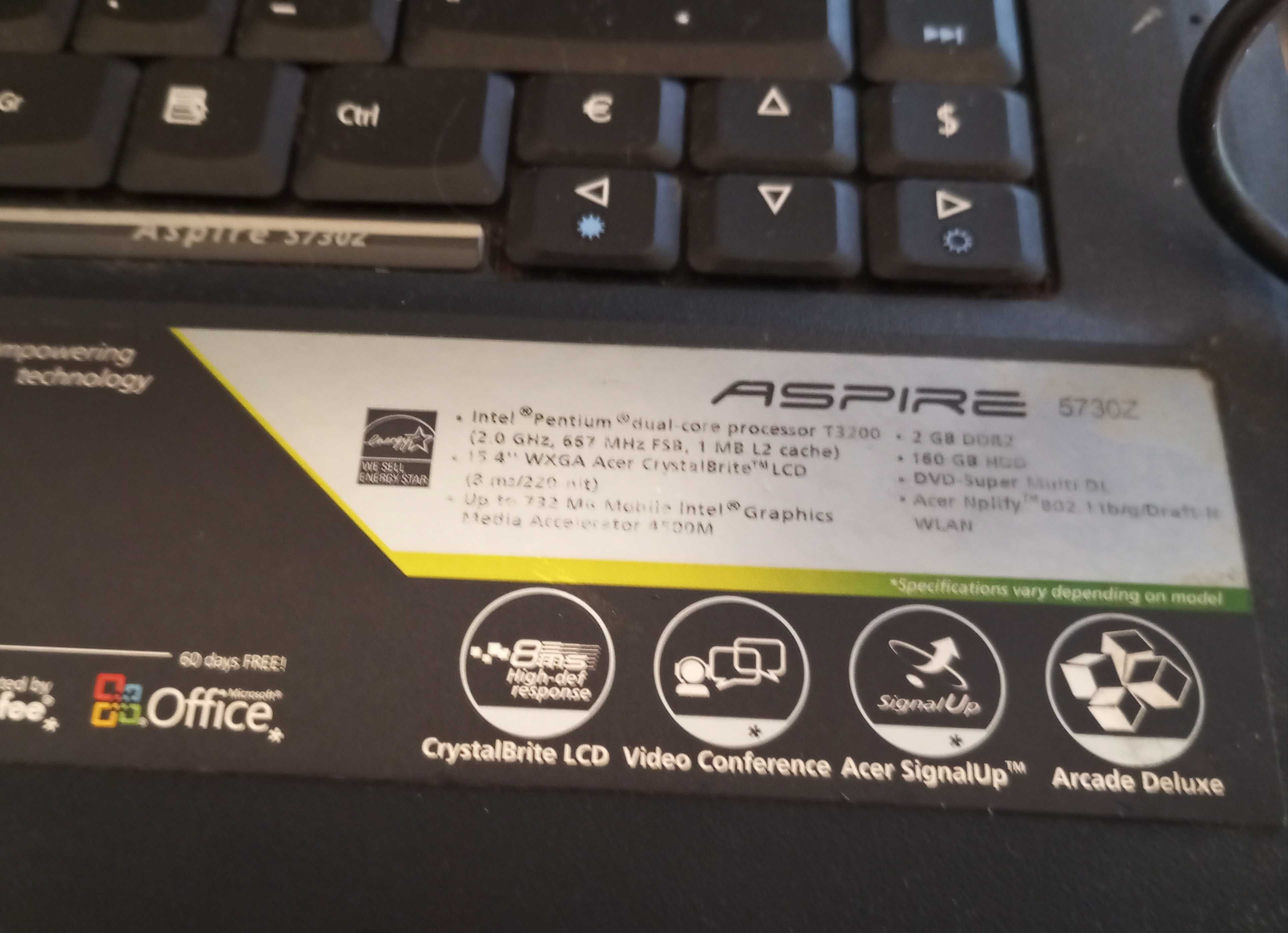 Vendo portátil "Acer Aspire 5730Z" usado