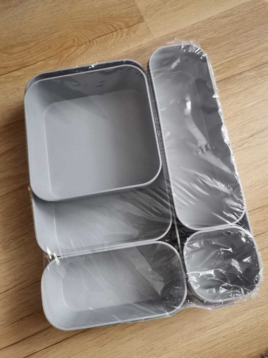 Organizery do szuflady Curver 6 elementów pojemniki szare nowe plastik