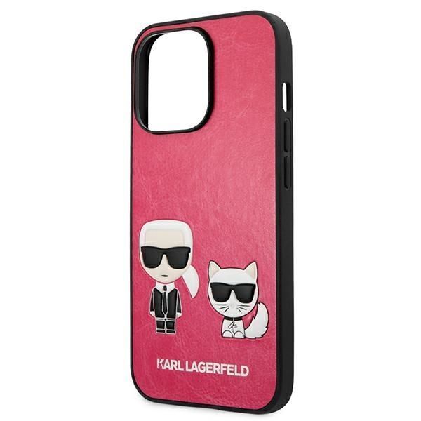 Etui Karl Lagerfeld iPhone 13 Pro Fuksja - Ikonik Karl & Choupette