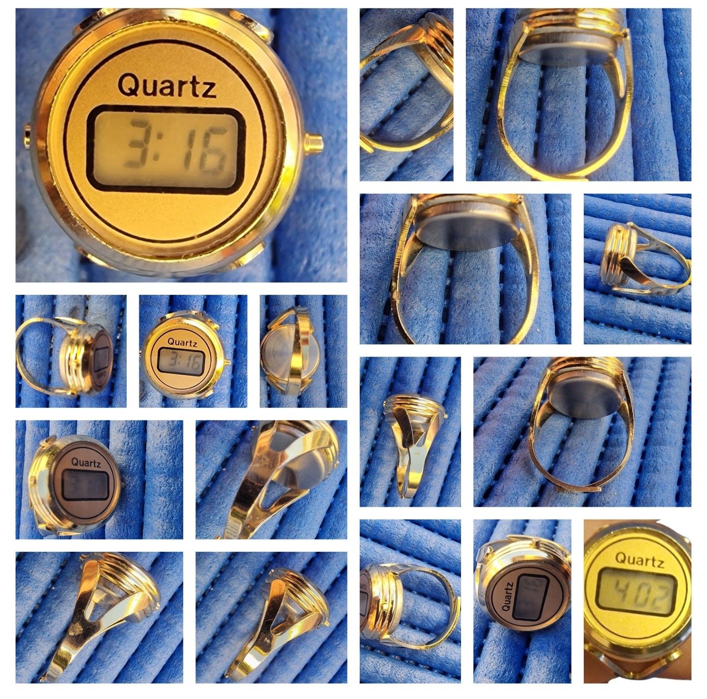 Relógio Anel de dedo Vintage Ajustável Quartz