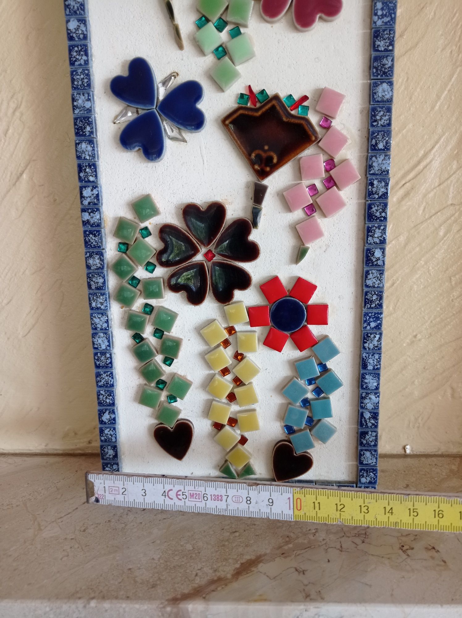Obraz 3D/ sztuka ścienna/ mozaika kwiatowa zawieszka kwiaty dekoracja