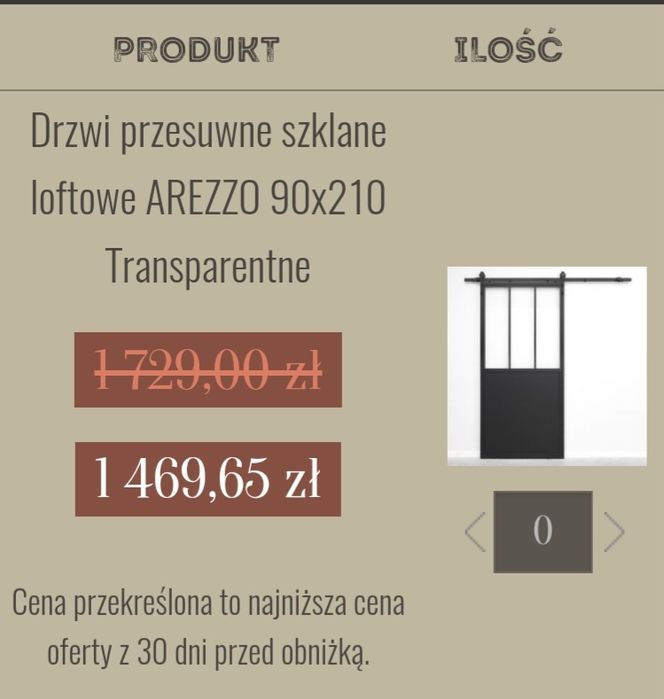Piękne Drzwi przesuwne loftowe AREZZO 90x210 REZERWACJA