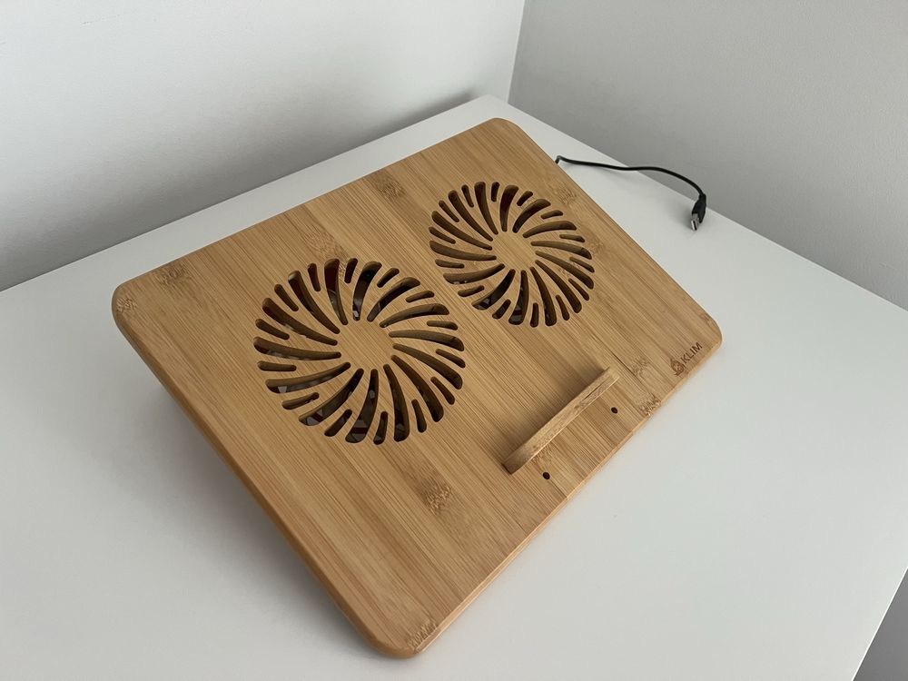 Base de ventilação para portátil em madeira