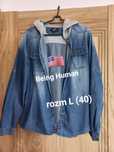 Jeansowa bluza koszula z kapturem rozm 40