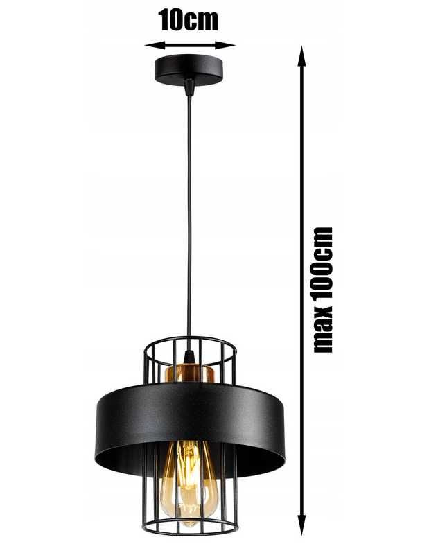 LAMPA wisząca SUFITOWA LOFT Druciana Czarna / Czarna miedziana