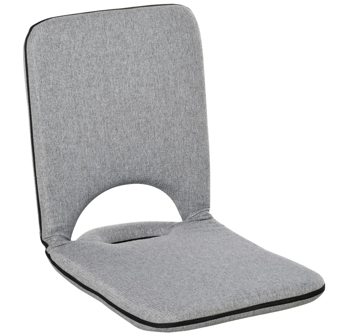 Poduszka krzesło z oparciem do czytania Szare siedzisko podłogowe