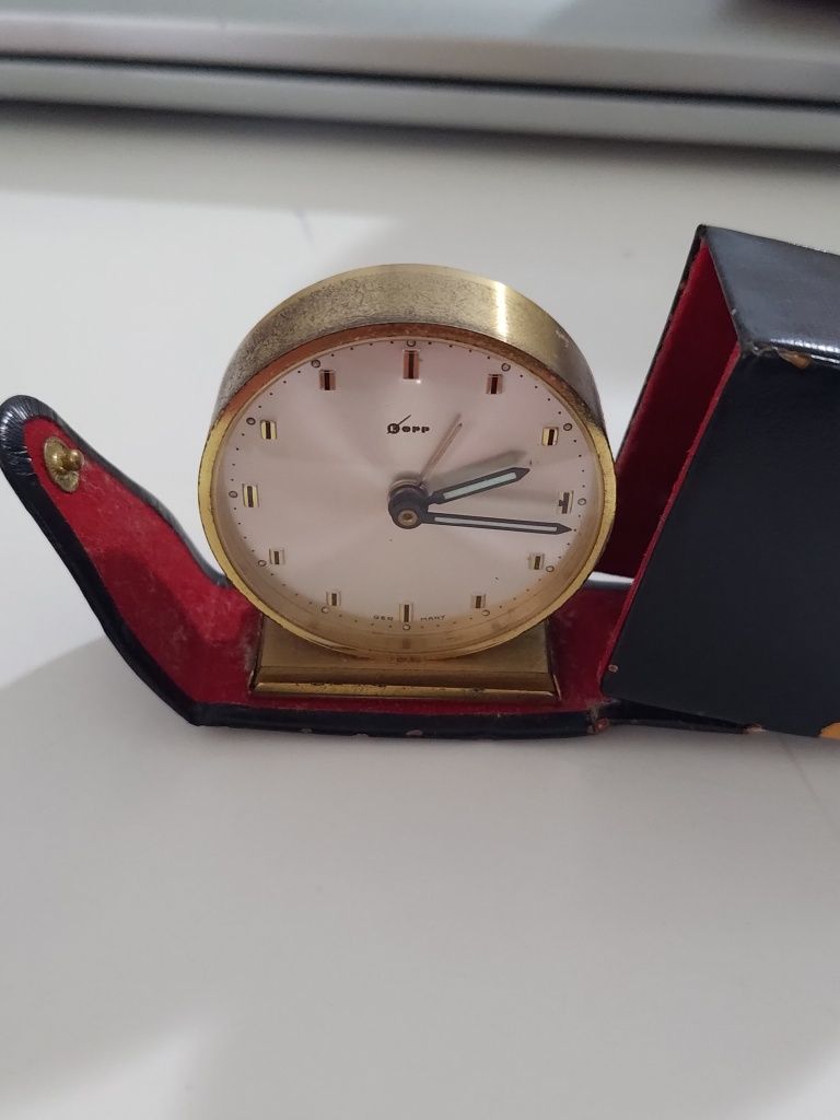 Budzik Vintage kopp mechaniczny nakręcany germany kieszonkowy podrozny