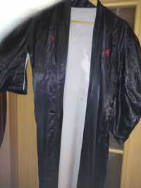 Кимоно - искусственный шелк, подкладка, черное, без пояса!