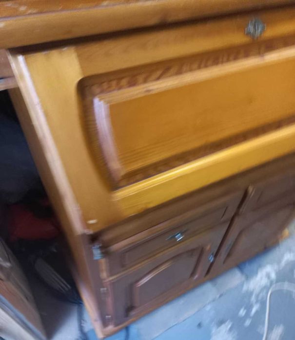 sosnowy drewniany komplet kredens komoda i nadstawka