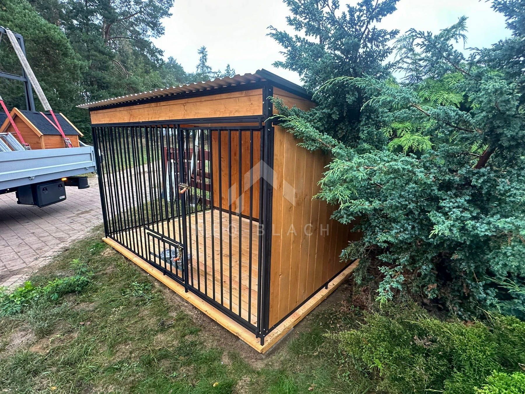 Kojec Dla Psa 3X2,5M Wiatrołap Miski Obrotowe Podłoga Ściany Nb279