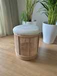 Pufa siedzisko rattanowe black red white boho