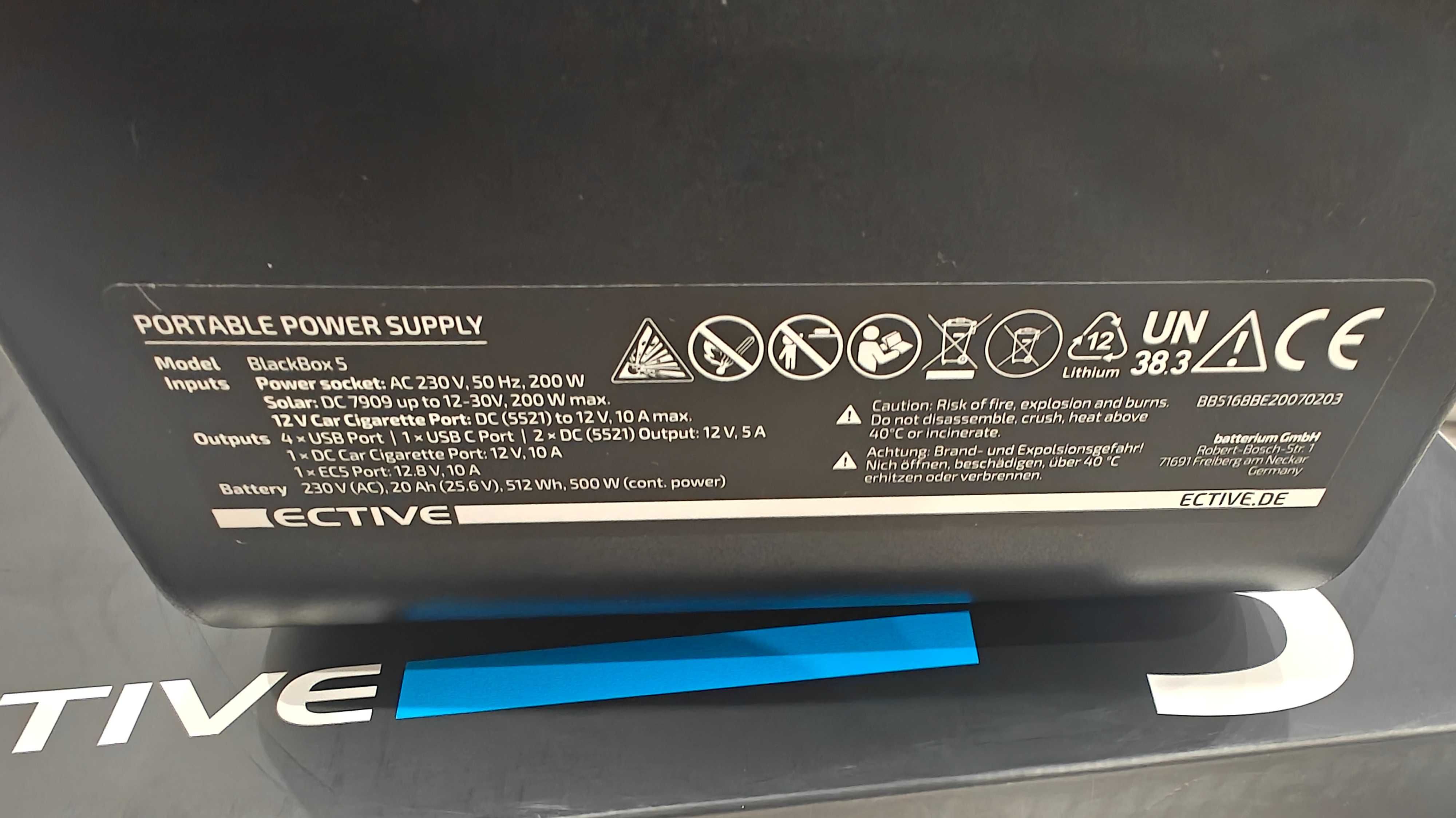 Зарядна станція ECTIVE BlackBox-5 / 500 Вт / 512 Вт⋅год / LiFePO4