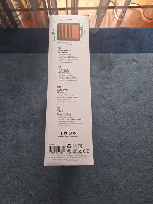 Grelhador elétrico 1000w