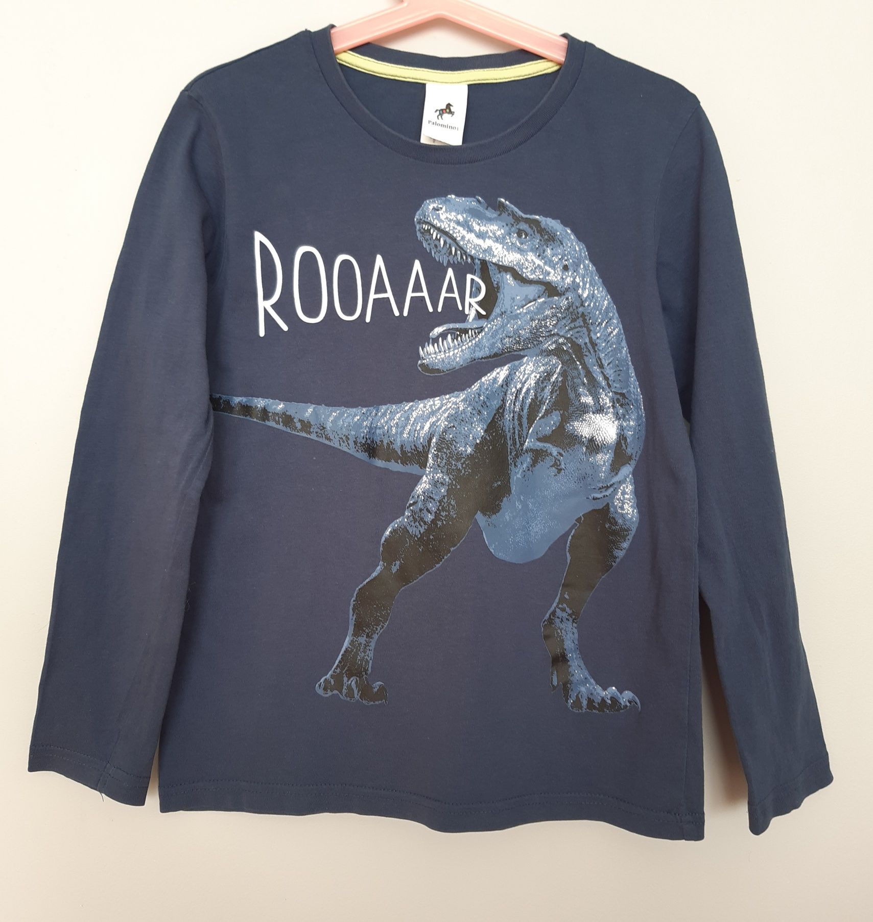 T-shirt,top chłopięcy z długim rękawem z motywem dinozaura,roz.134,c&a