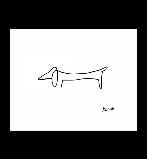 Plakat Picasso - Jedną Linią, Pies, Jamnik