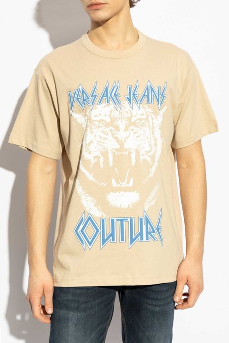 Versace Jeans Couture VJC beige T-Shirt koszulka beżowa M Regular fit
