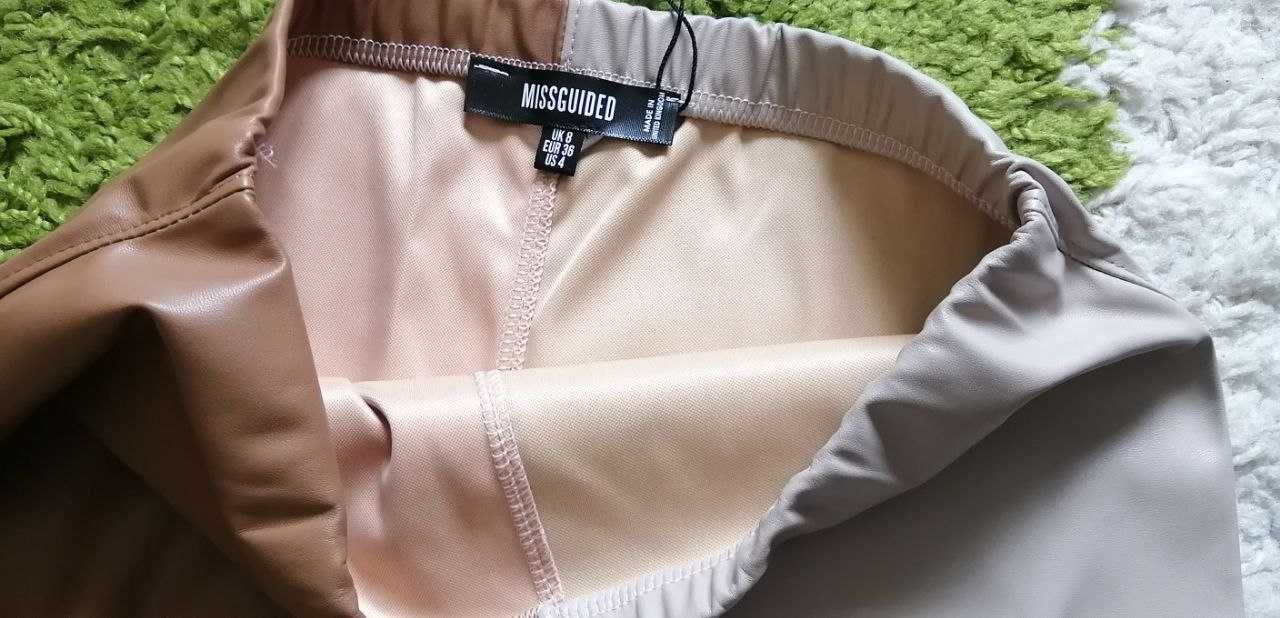 Шкіряна спідниця Missguided Юбка КОЖА Англія S-M кожаная Двухцветная
