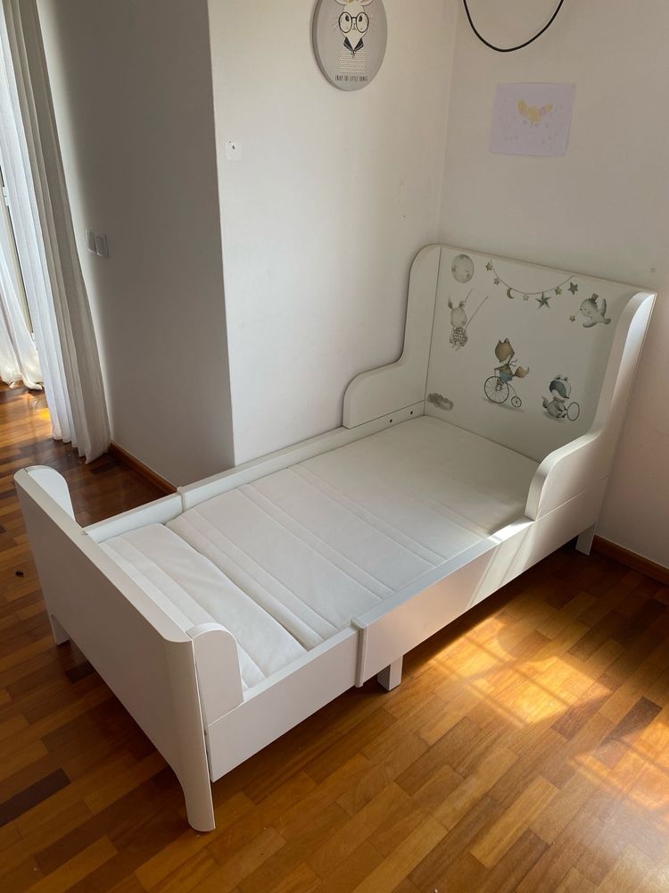 Cama extensivel Ikea Busunge + colchão de espuma