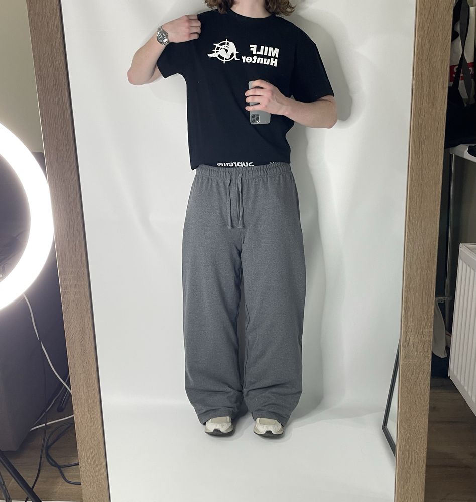 Широкі сірі спортивки Baggy Sweatpants штани широкие серые polar sort