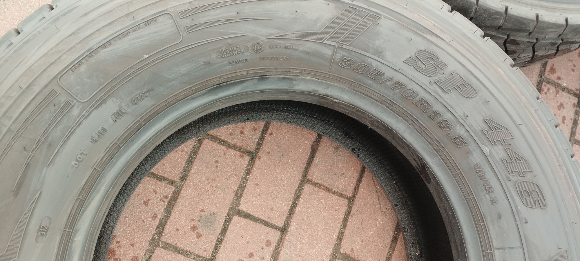 Dunlop 305/70R19.5, 2022r, 10mm, bezNapraw, 305/70/19.5, Wysyłka