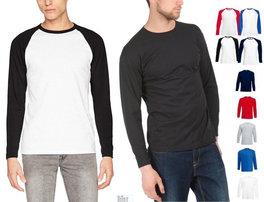 Чоловіча футболка с довгим Рукавом Лонгслів Fruit of the loom