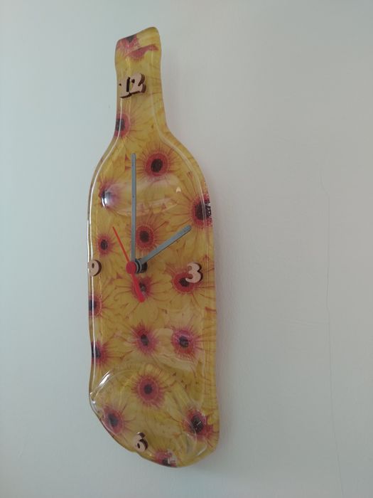 Relógio decorativo vidro garrafa casa quarto apartamento vivenda carro