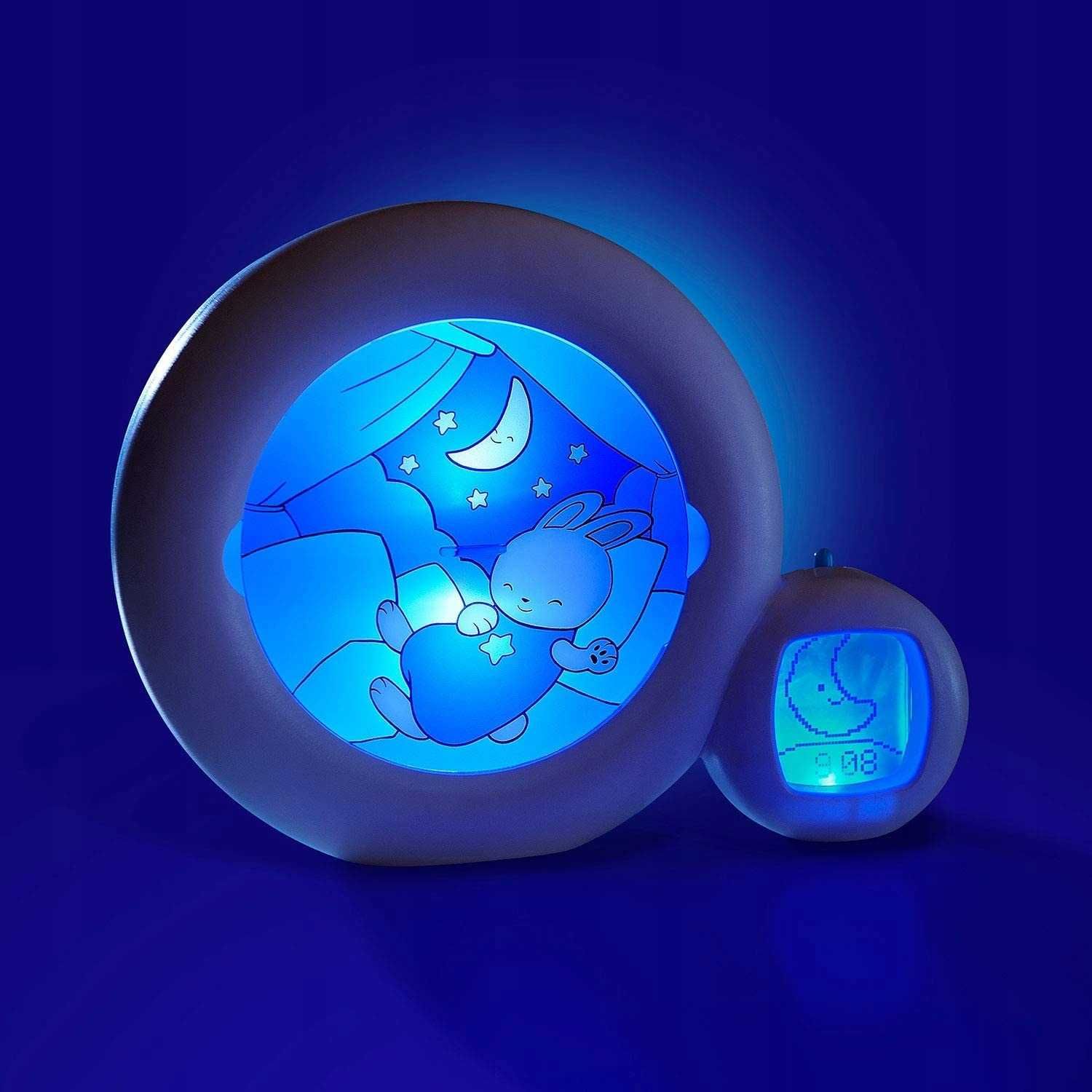 PABOBO Kid'Sleep Moon LAMPKA Nocna 3w1 BUDZIK Treningowy Zegar Dźwięk