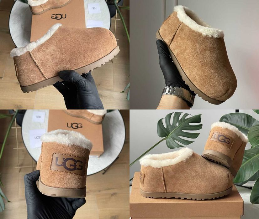 Женские тапочки UGG Pumped Slide Chestnut 36-41 Натур Овчина! Хит Зимы