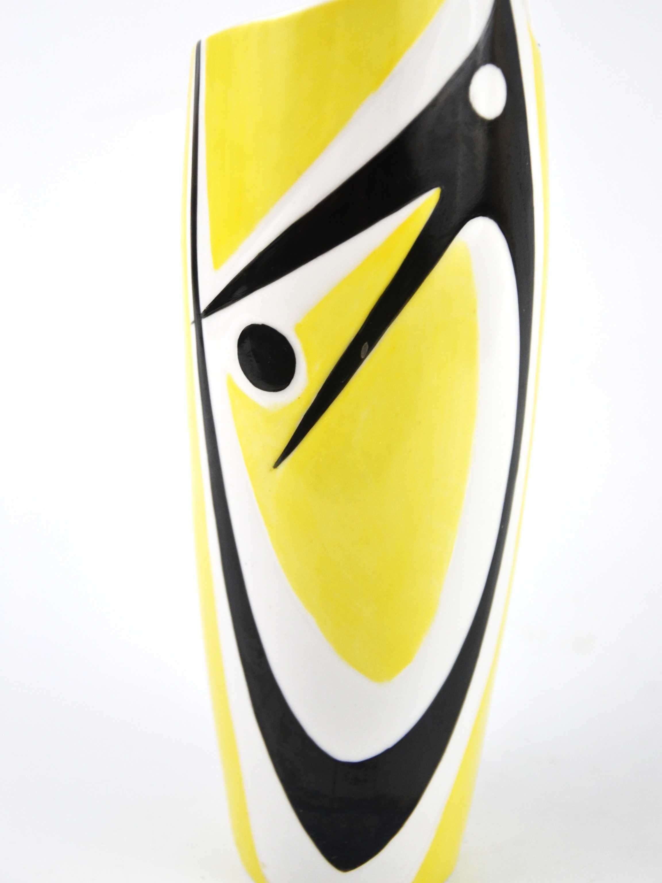 Wazon Zsolnay Török żółto czarny design lata 60te pikasiak 26cm