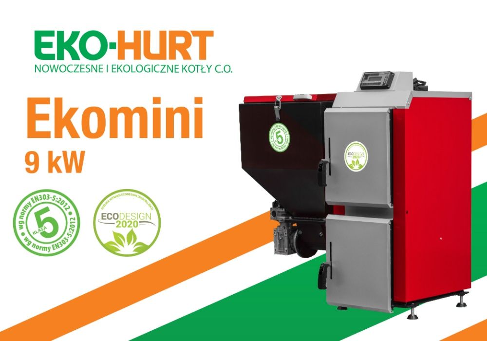 Kocioł Ekomini 5 klasy  9 kW na ekogroszek Pleszew