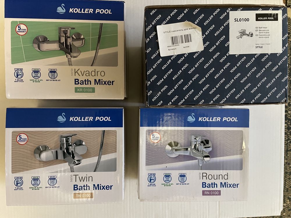 Змішувач для ванни Koller Pool Line LN0100 Twin TN0100 Kvadro KR0100