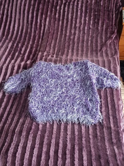 Sweter, bluzka, liliowa, vintage, retro, lata '80 '90