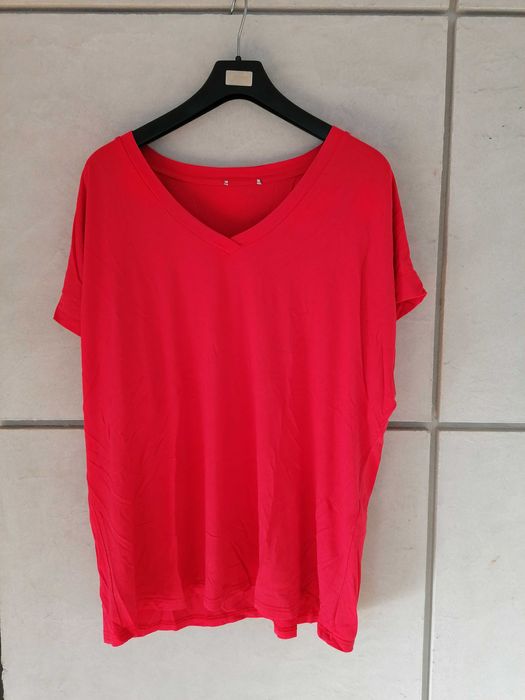 Ulla Popken czerwona bluzka nietoperz r. XXL