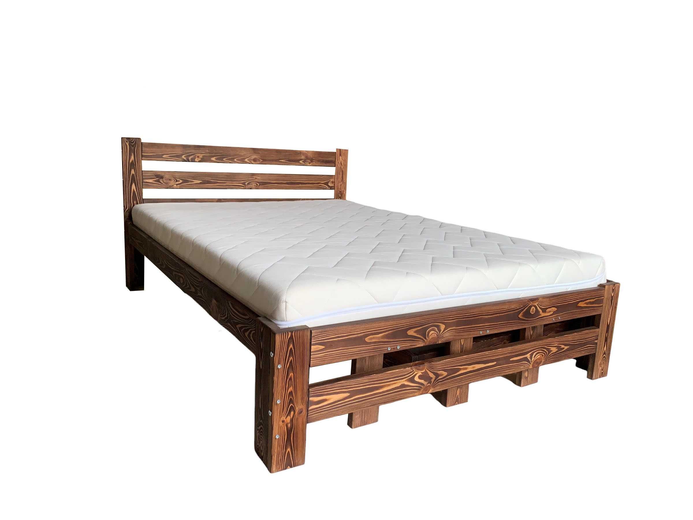 Łóżko 120x200 drewniane KOL. POTRÓJNIE WZMOCNIONE 140kg+Zagłowię 85 CM