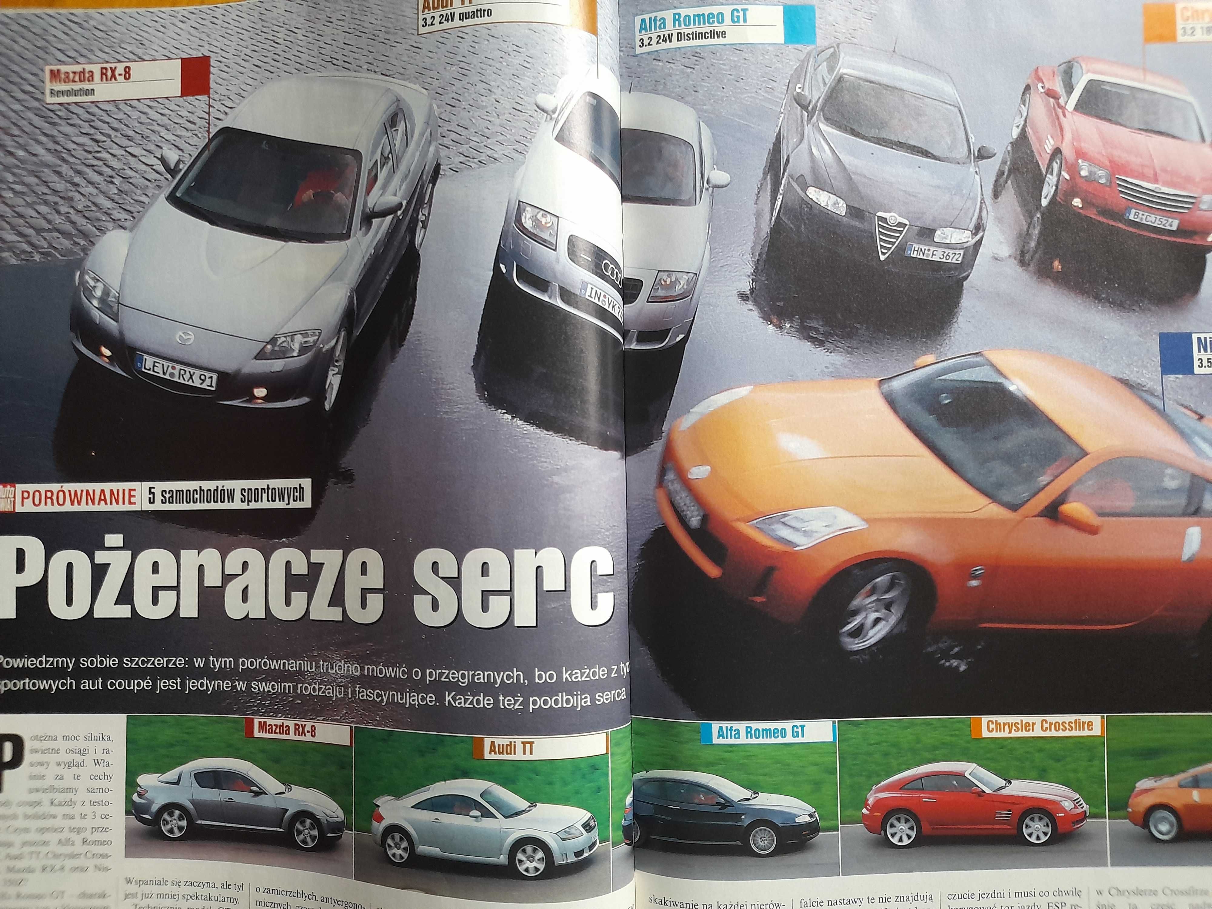 AUTO ŚWIAT Mazda RX-8, Nissan 350Z, Alfa Romeo GT, Toledo, rok 2004