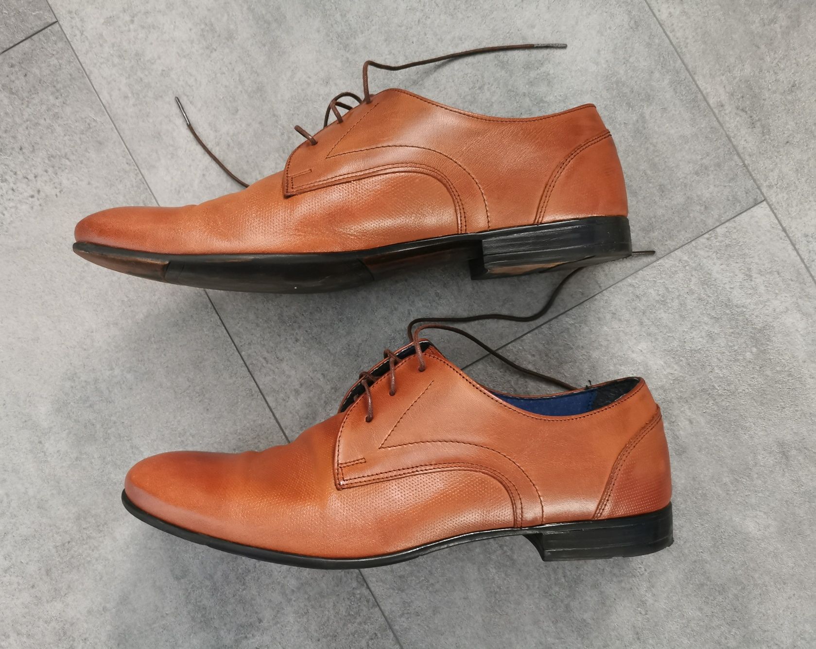 Brązowe buty męskie PAWO model P-70 rozm. 41, skóra naturalna