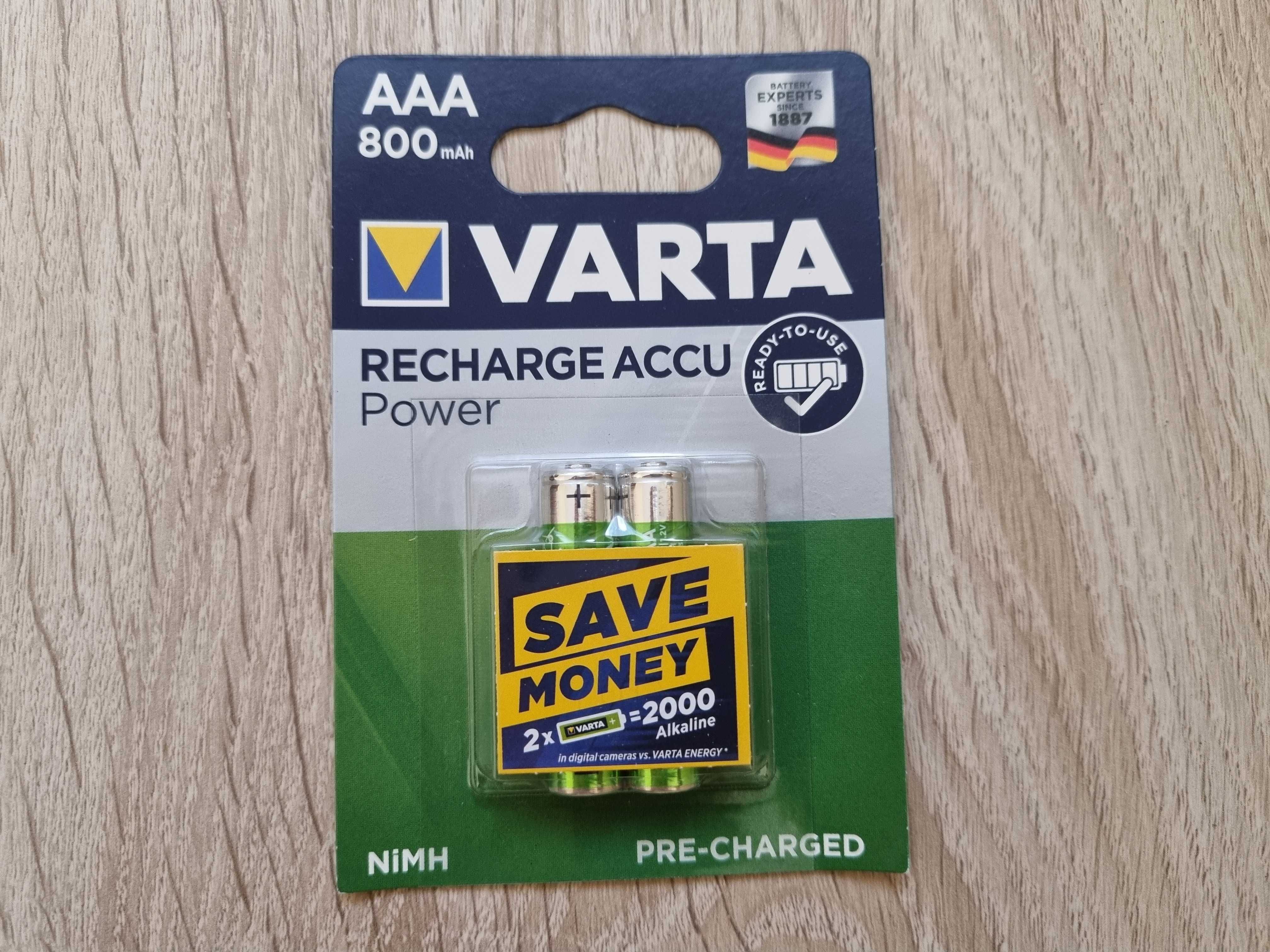 Батарейки Varta Recharge AAA, 2 шт. і 4 шт.