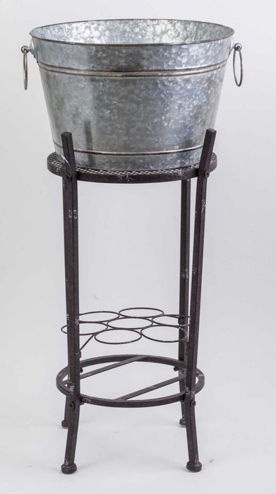 Stojak na wino butelki metalowy wysoki czarny stylizowany 130085