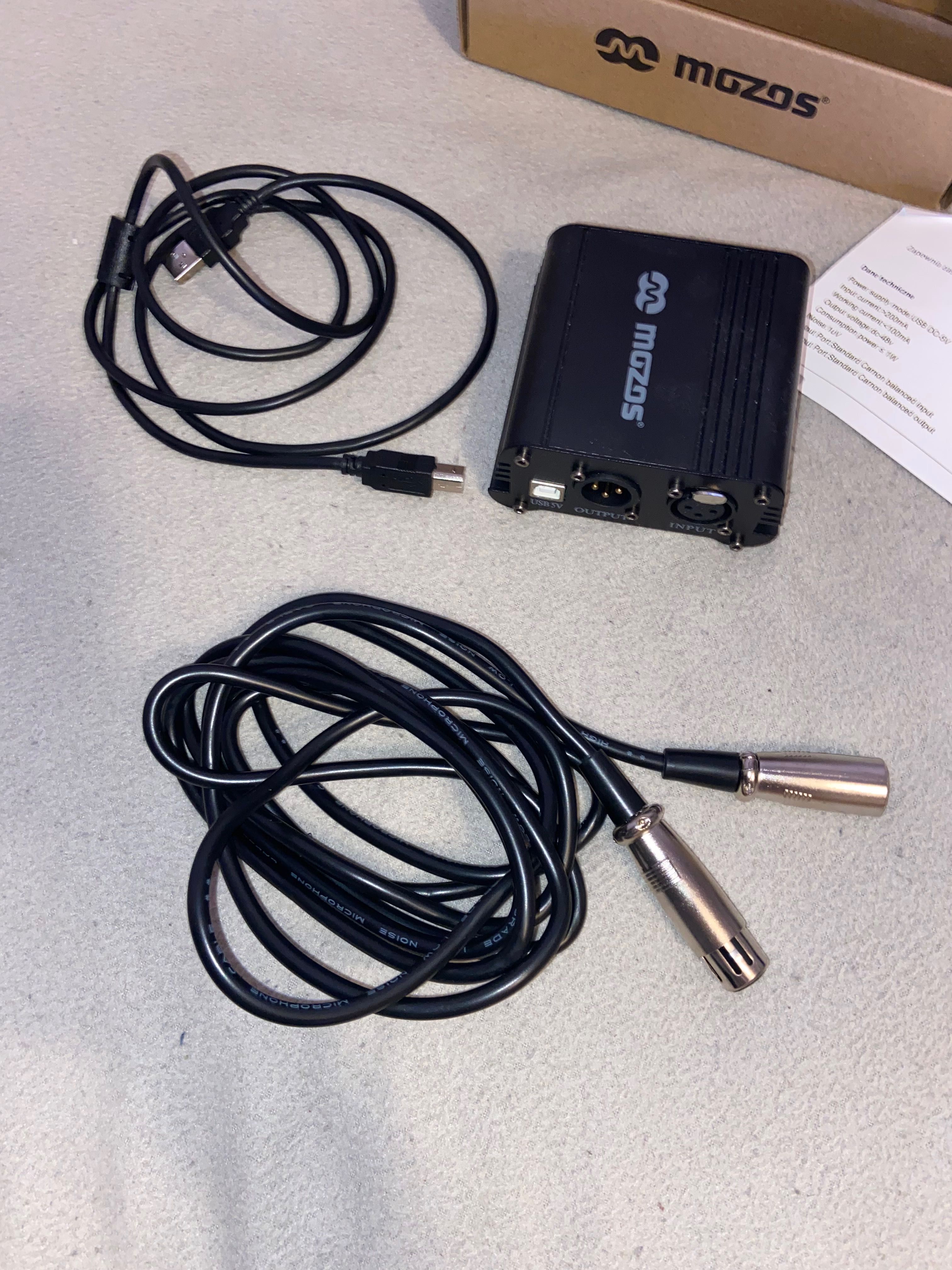 Mozos M48P zasilacz USB PHANTOM +48V do mikrofonów XLR