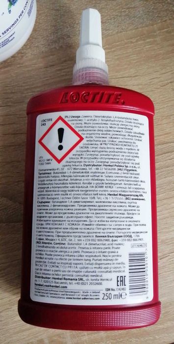 Klej do gwintów Loctite 243 250ml długa data ważności