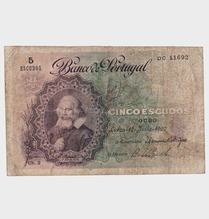 Portugal - 1920 - 5 Escudos - Ch.2 - 145.00€
