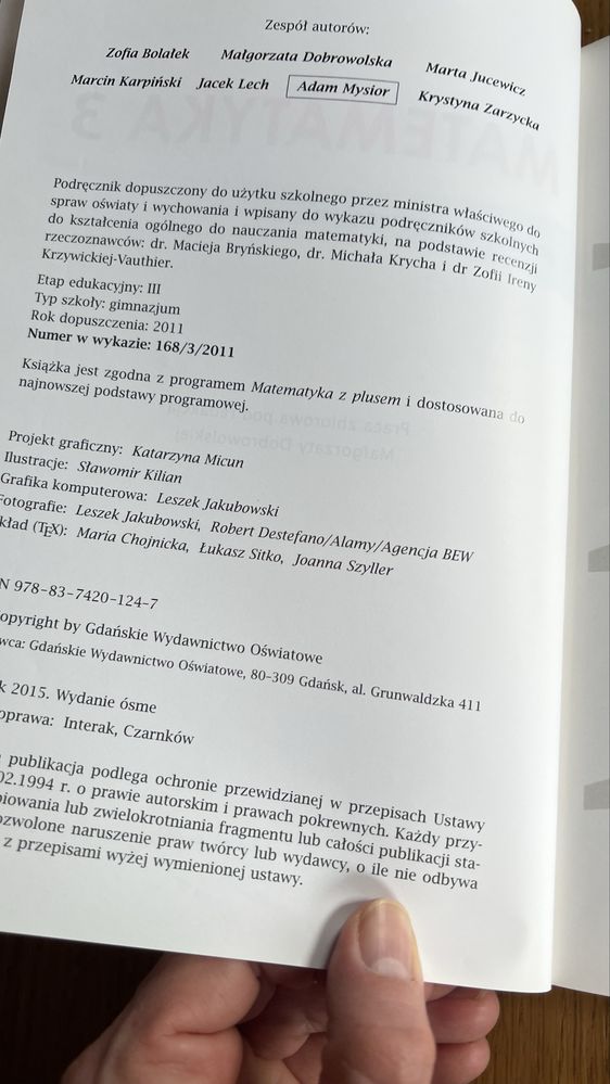 Podręcznik matematyka klasa 3? Gimnazjum Gwo Matematyka z plusem