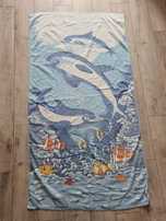 Duży ręcznik kąpielowy plażowy koc rybki delfin
