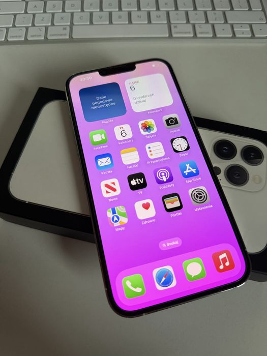 iPhone 13 Pro Max 128gb Silver Stan Idealny Bateria 100%