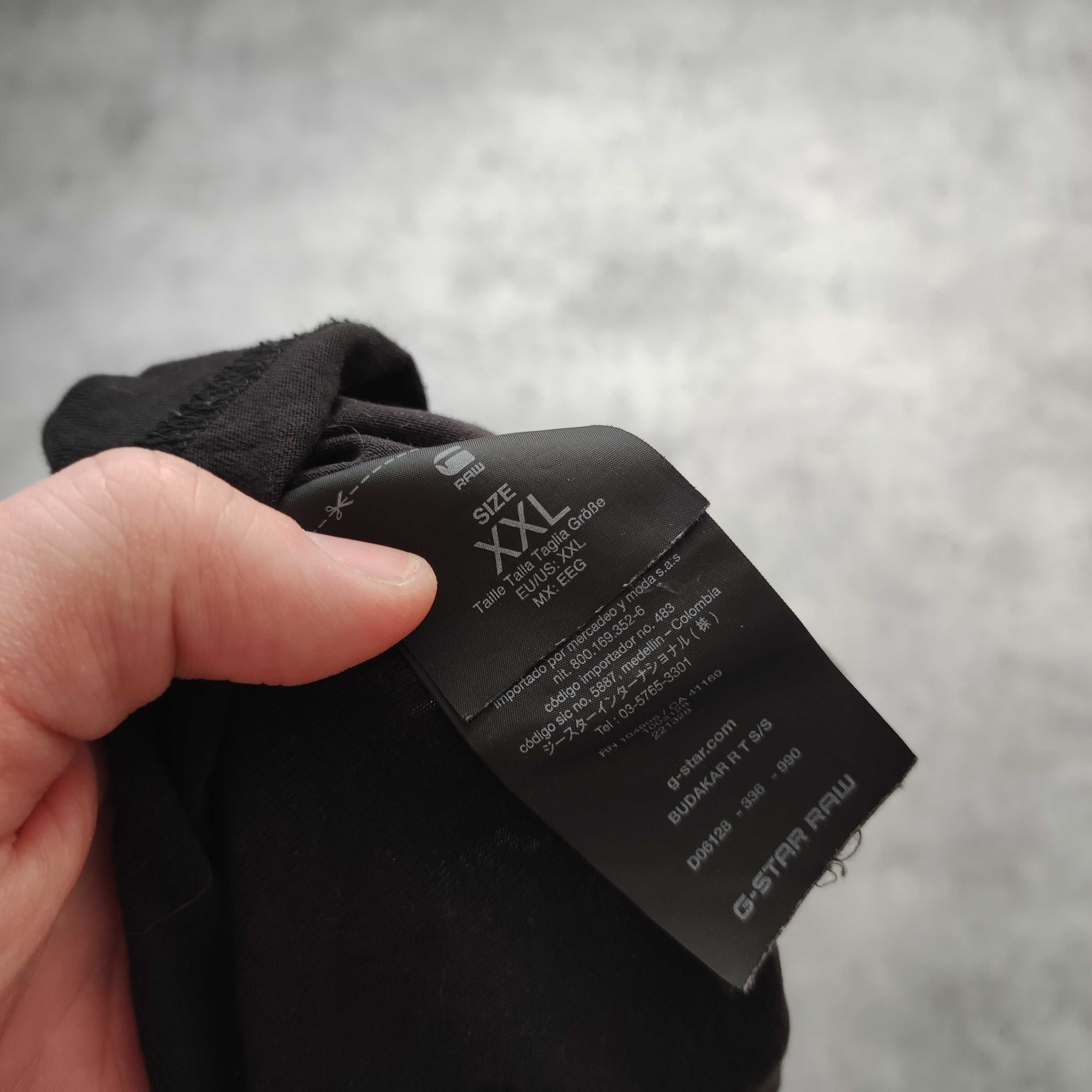 MĘSKA Koszulka PREMIUM Czarna Duże Logo Gstar RAW Bawełna Lekka G-Star